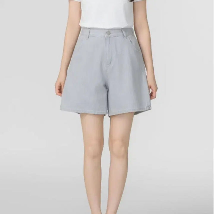 [BUNJANG] Linen Cotton Wide Banding Shorts (Light Grey/L) / 린넨 코튼 밴딩 와이드 반바지 (연그레이/L)