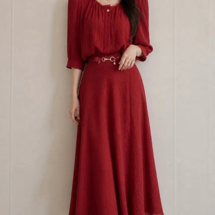[BUNJANG] Misha Krinkle Italian Fabric Pleated Setup / 미샤 크링클 이태리원단 플리츠 셋업(브릭)