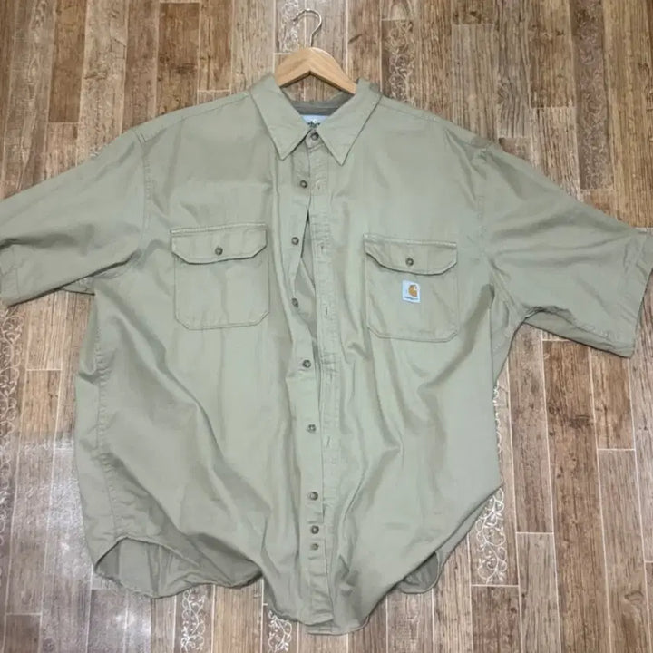 [BUNJANG] Carhartt Beige Short Sleeve Shirt XXL / 칼하트 베이지 반팔 셔츠 XXL
