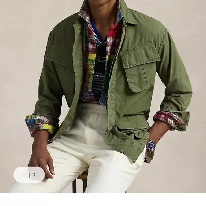 [BUNJANG] Polo Ralph Lauren Ripstop Utility Overshirt Jungle Print Jacket / 폴로 랄프로렌 립스탑 유틸리티 오버셔츠 정글포티드 자켓