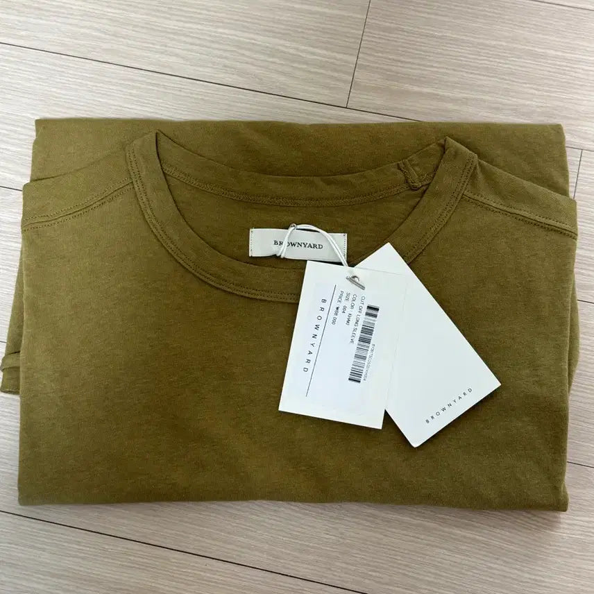 [BUNJANG] Brown Yak Cut-off Long Sleeve T-Shirt Khaki Size 4 / [4] 브라운야드 컷오프 롱슬리브 카키