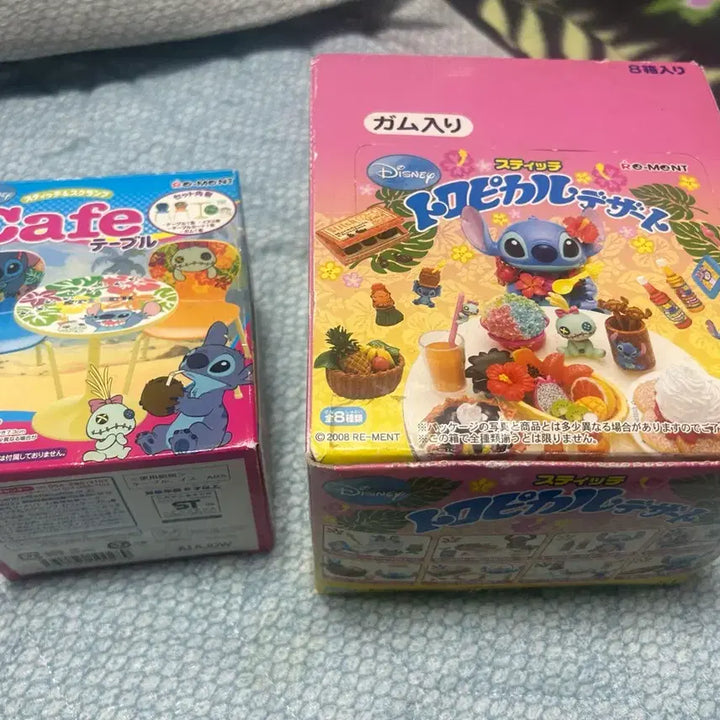 [BUNJANG] Disney Tropical Stitch Miniature Food Set with Cafe Table / 트로피칼 스티치 식완 , 카페 테이블 세트
