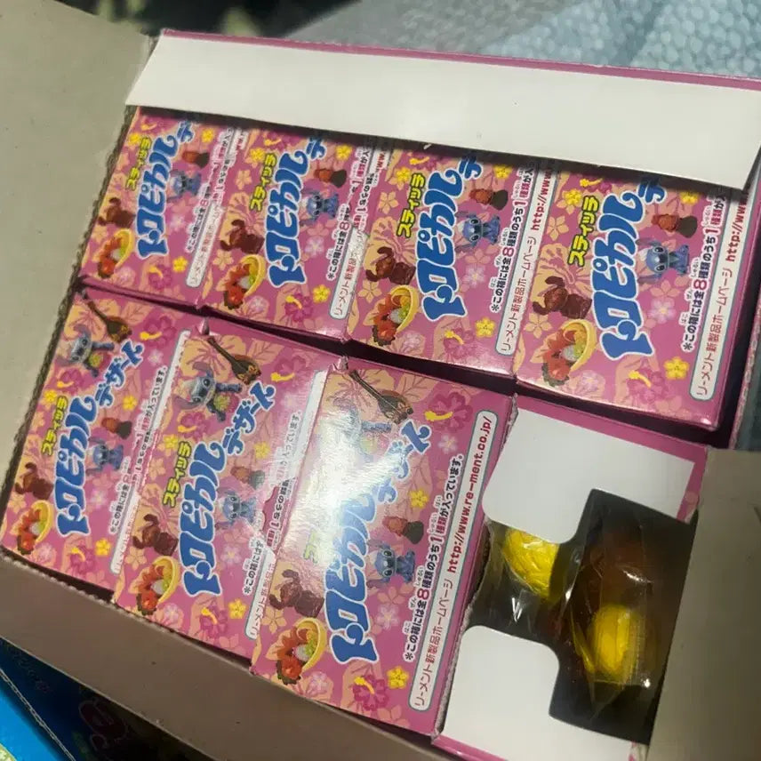 [BUNJANG] Disney Tropical Stitch Miniature Food Set with Cafe Table / 트로피칼 스티치 식완 , 카페 테이블 세트