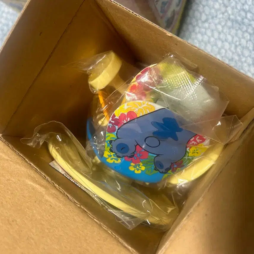 [BUNJANG] Disney Tropical Stitch Miniature Food Set with Cafe Table / 트로피칼 스티치 식완 , 카페 테이블 세트