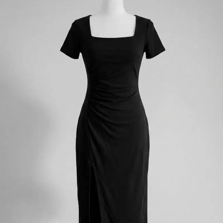 [BUNJANG] Merryna Shirring Slit Long Dress / 셔링 트임 롱 원피스 2color