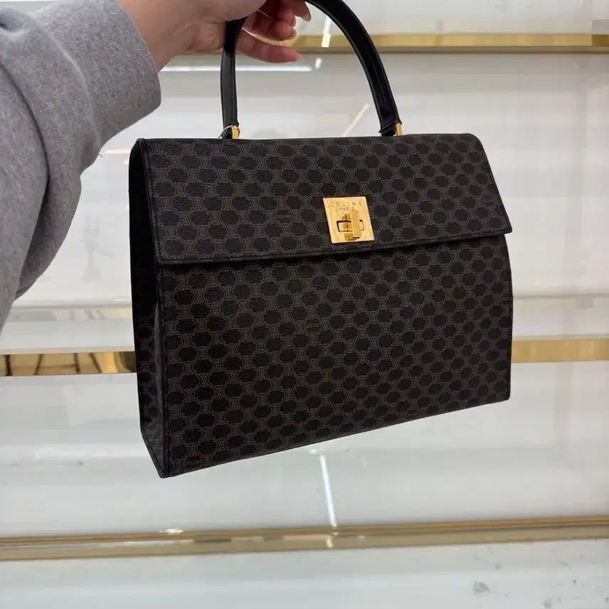 [BUNJANG] Celine Macadam Top Handle Kelly Bag / 올드셀린 블랙 마카담 탑핸들 켈리백 셀린느 가방