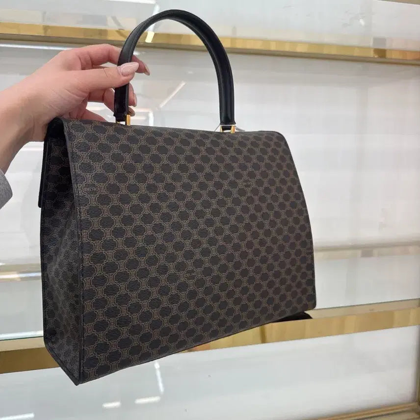 [BUNJANG] Celine Macadam Top Handle Kelly Bag / 올드셀린 블랙 마카담 탑핸들 켈리백 셀린느 가방