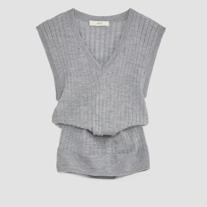 [BUNJANG] RECTO V-Neck Knit Vest Grey / 렉토 RECTO 브이넥 니트 베스트 그레이