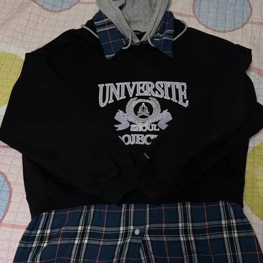 [BUNJANG] Project GR 3 Layered Hoodie Black / [1] 프로젝트GR 3 레이어드 후드 블랙