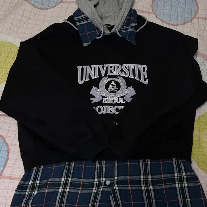 [BUNJANG] Project GR 3 Layered Hoodie Black / [1] 프로젝트GR 3 레이어드 후드 블랙