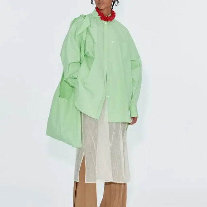 [BUNJANG] Recto Oversized Pin-tuck Cotton Shirt XS / 렉토 오버사이즈 핀턱 코튼 셔츠 xs