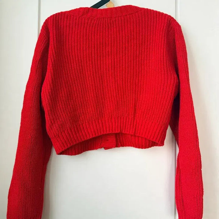[BUNJANG] H&amp;M Red Cropped Cardigan XS / H&amp;M 레드 크롭 가디건 XS