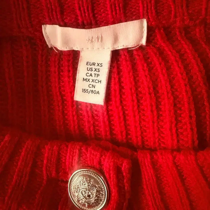 [BUNJANG] H&amp;M Red Cropped Cardigan XS / H&amp;M 레드 크롭 가디건 XS