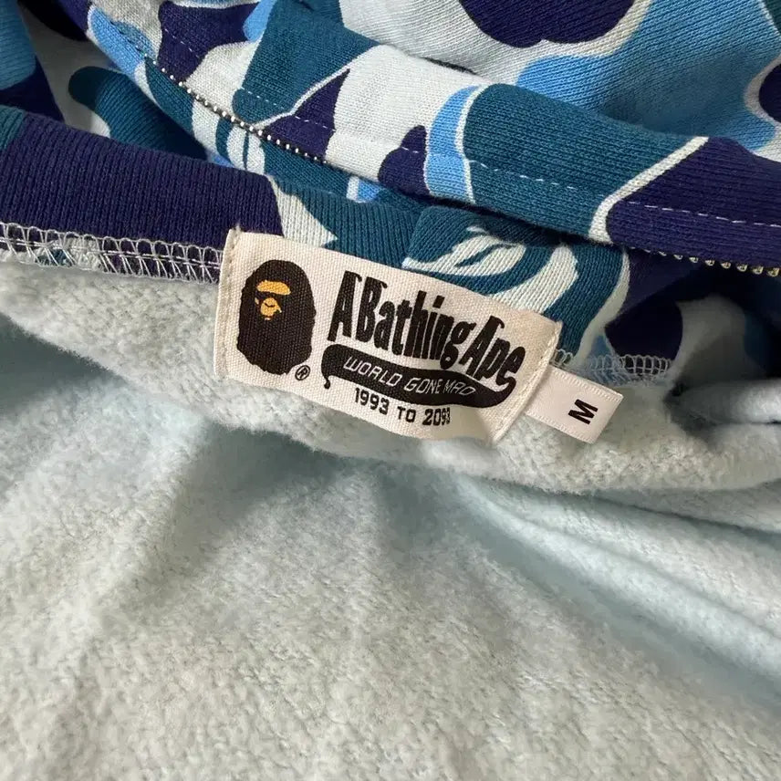 [BUNJANG] BAPE ABC Camo Logo Rib Full Zip Hoodie Blue / 베이프 ABC 카모 로고 립 풀 집 후드 블루 후드집업