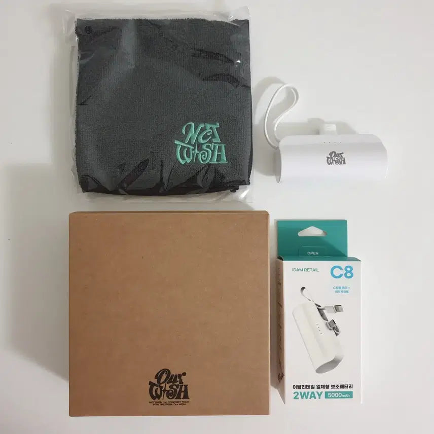 [BUNJANG] NCT WISH Concert Sachae Our Wish Gift Auxiliary Battery Handkerchief / 엔시티위시 콘서트 사첵 아워위시 기프트 선물 보조배터리 손수건