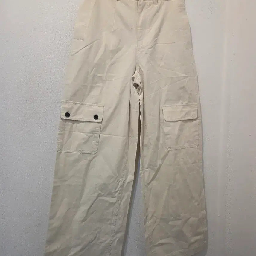 [BUNJANG] SATUR Beige Wide Cargo Pants / SATUR 베이지색 와이드 카고 바지