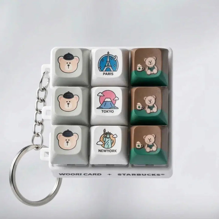 [BUNJANG] Starbucks x Woori Card Collaboration Keycap Keyring (Sealed) / 스타벅스 우리카드 콜라보 키캡 키링 미개봉 새상품 팝니다