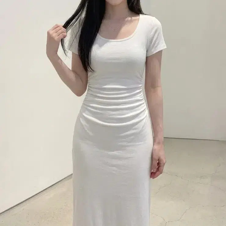 [BUNJANG] Merryna Shirring Long Dress 3 Colors / 셔링 롱 원피스 3color