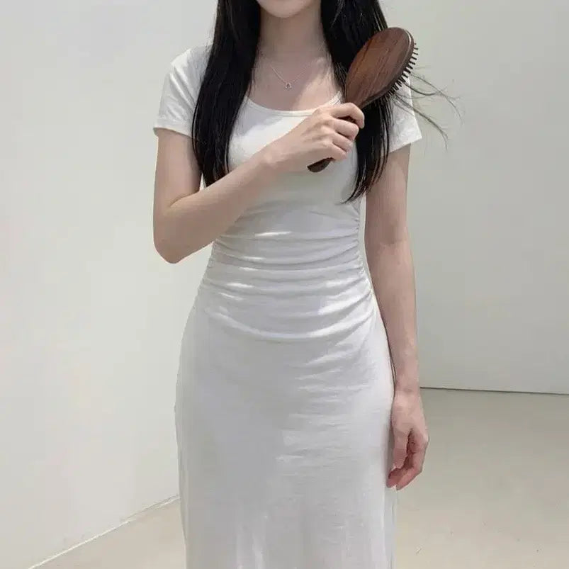 [BUNJANG] Merryna Shirring Long Dress 3 Colors / 셔링 롱 원피스 3color