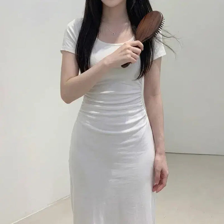 [BUNJANG] Merryna Shirring Long Dress 3 Colors / 셔링 롱 원피스 3color