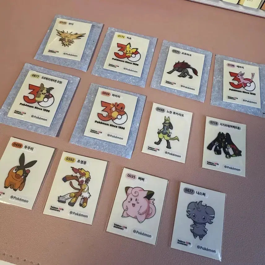 [BUNJANG] Pokemon 30th Anniversary Ttibusil Stickers / 포켓몬 30주년(시즌5) 띠부씰 판매