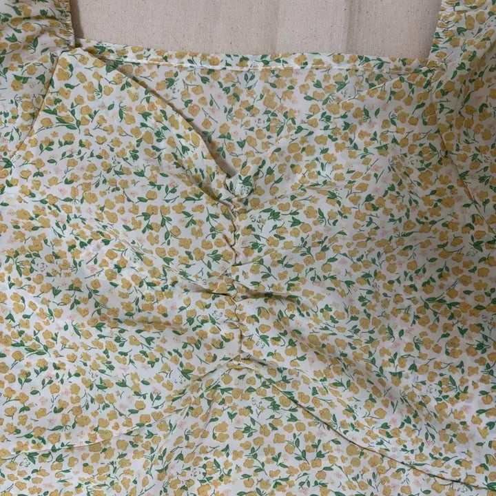 [BUNJANG] Floral Puff Sleeve Dress Set / 새상품 잔꽃무늬 플라워 퍼프소매 원피스 2장 세트