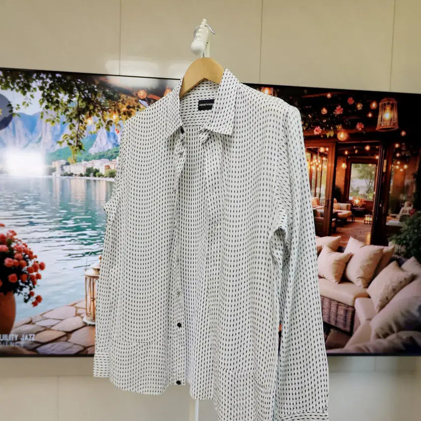 [BUNJANG] Emporio Armani Geometric Pattern Cotton Shirt / 기하 패턴 제대로 살아있는 아르마니 코튼 셔츠