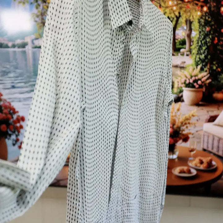 [BUNJANG] Emporio Armani Geometric Pattern Cotton Shirt / 기하 패턴 제대로 살아있는 아르마니 코튼 셔츠