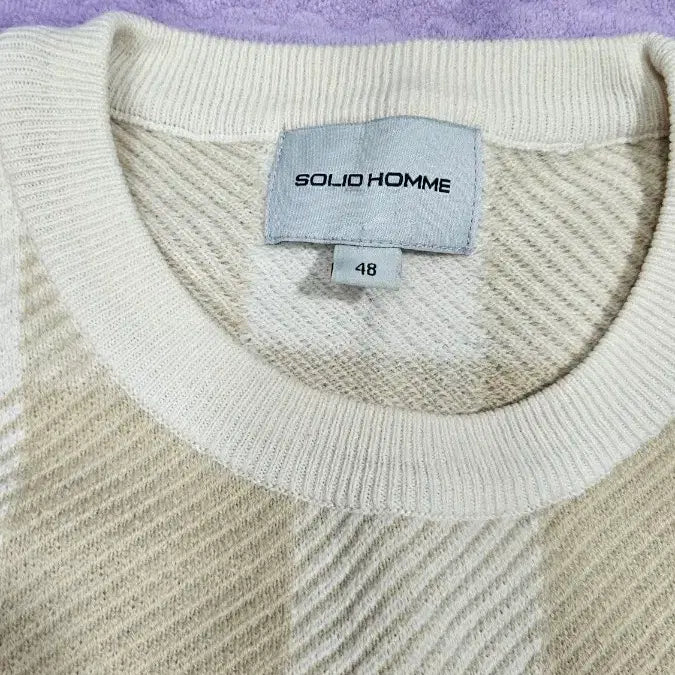 [BUNJANG] Solhomme Check Knit Sweater / 솔옴 체크 니트 스웨터