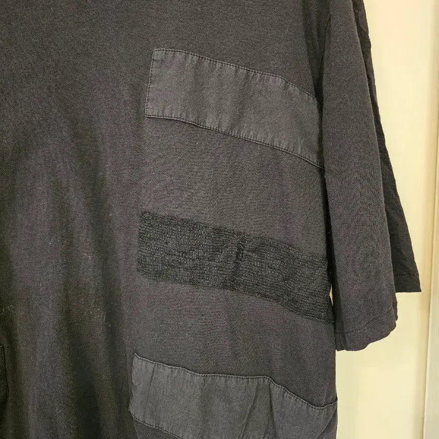[BUNJANG] DAMIIR DOMA Black Patchwork Short Sleeve T-Shirt / [정품] 다미르 도마 블랙 패치워크 반팔 티셔츠