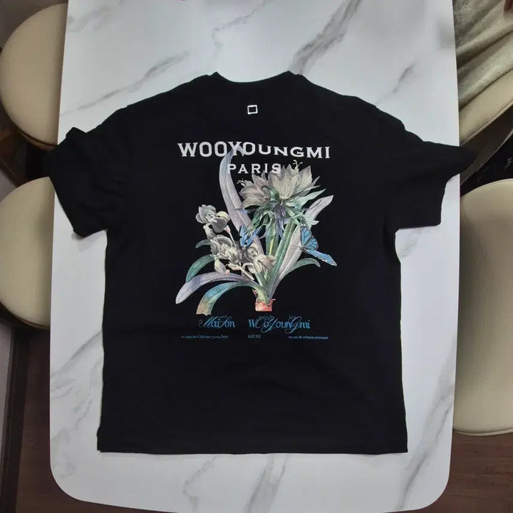 [BUNJANG] Wooyoungmi Flower Short Sleeve T-Shirt / 우영미 플라워 반팔티