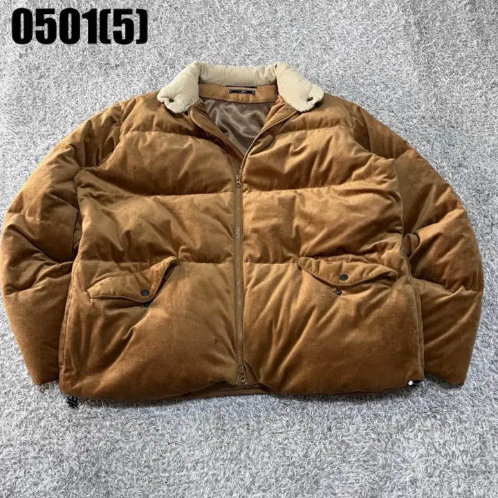 [BUNJANG] Prisoner Works Brown Velvet Padded Jumper XL / 프리즘웍스 브라운 벨벳 패딩 점퍼xl 0501