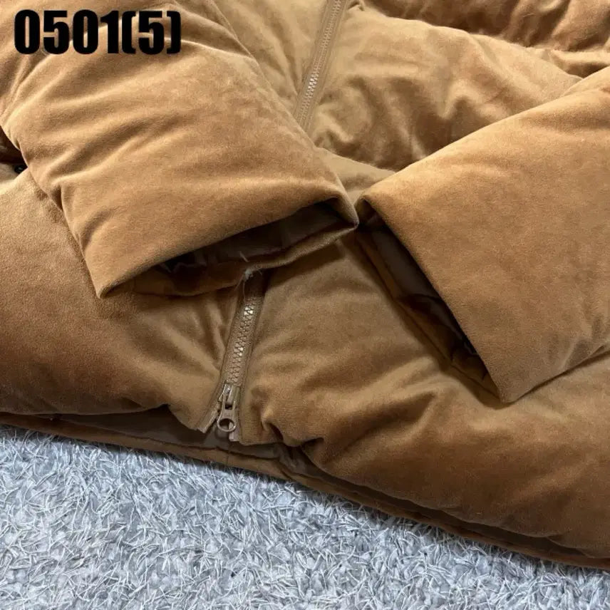 [BUNJANG] Prisoner Works Brown Velvet Padded Jumper XL / 프리즘웍스 브라운 벨벳 패딩 점퍼xl 0501