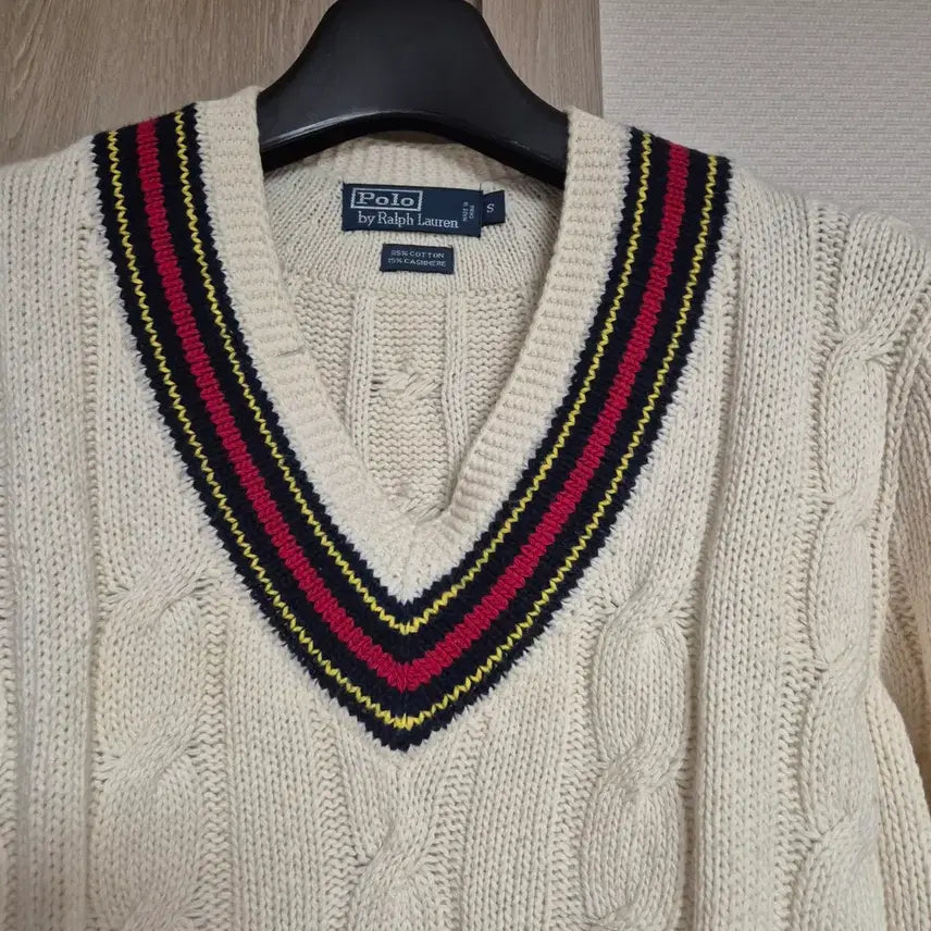 [BUNJANG] Polo Ralph Lauren V-Neck Cricket Knit Sweater - Size S / 폴로 랄프로렌 브이넥 크리켓 니트 s