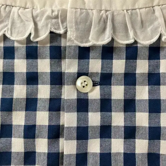 [BUNJANG] MILK Navy Check Ribbon Lolita Dress / 로리타MILK 밀크 원피스 빈티지
