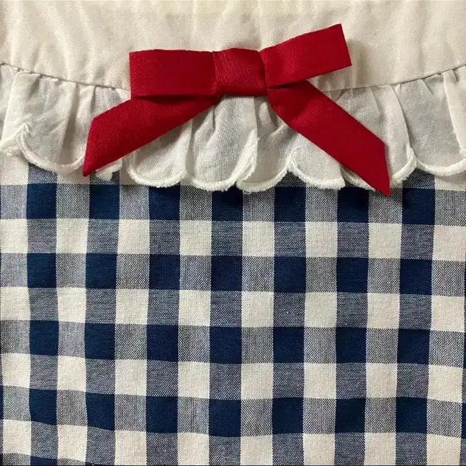 [BUNJANG] MILK Navy Check Ribbon Lolita Dress / 로리타MILK 밀크 원피스 빈티지