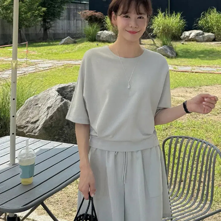 [BUNJANG] Joa Mom Short Sleeve Training Set / 조아맘 반팔 트레이닝복 세트