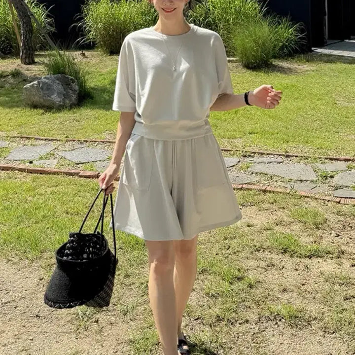 [BUNJANG] Joa Mom Short Sleeve Training Set / 조아맘 반팔 트레이닝복 세트