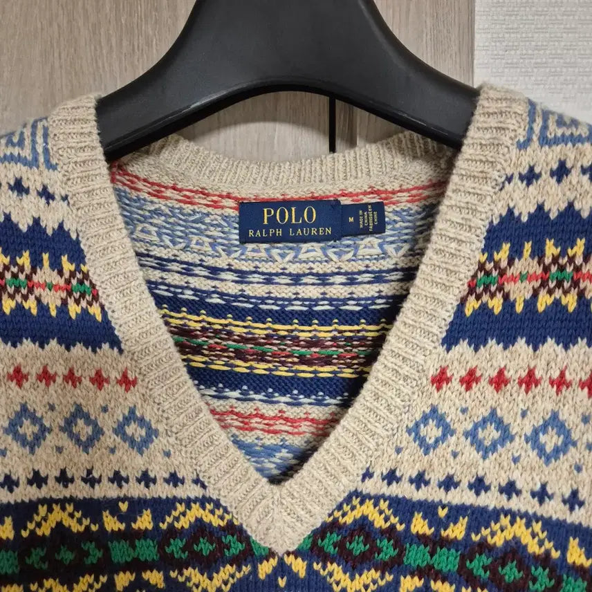 [BUNJANG] Polo Ralph Lauren Fair Isle Knit Vest M / 폴로 랄프로렌 페어아일 베스트 니트 조끼 m