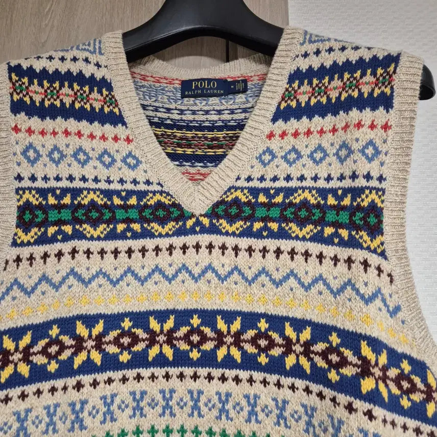 [BUNJANG] Polo Ralph Lauren Fair Isle Knit Vest M / 폴로 랄프로렌 페어아일 베스트 니트 조끼 m
