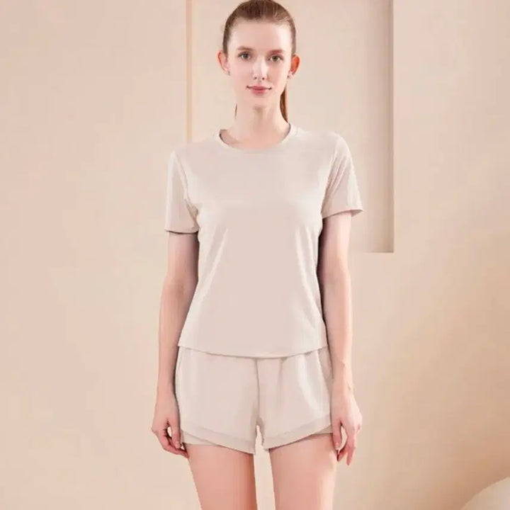 [BUNJANG] Mesh Back Training Set - Ivory, Size M / 등판 메쉬 트레이닝복 세트 M