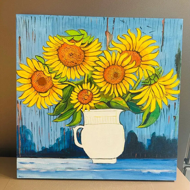 [BUNJANG] Ceramic Jar Sunflower Canvas Print / 도자기항아리해바라기(캔버스)