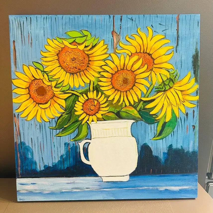 [BUNJANG] Ceramic Jar Sunflower Canvas Print / 도자기항아리해바라기(캔버스)