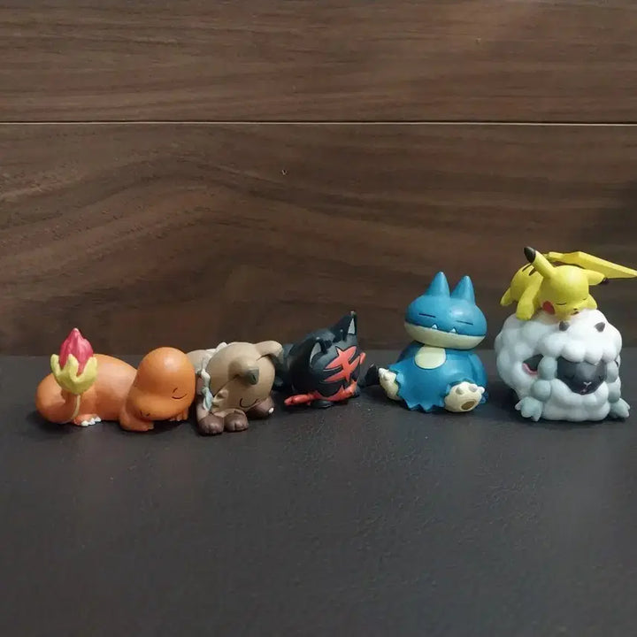 [BUNJANG] Pokemon Gacha Sleeping Figures Bundle Set (6 Types) / 포켓몬 가챠 6종 일괄 잠자는 파이리 피카츄 먹고자 우르 피규어 꾸벅