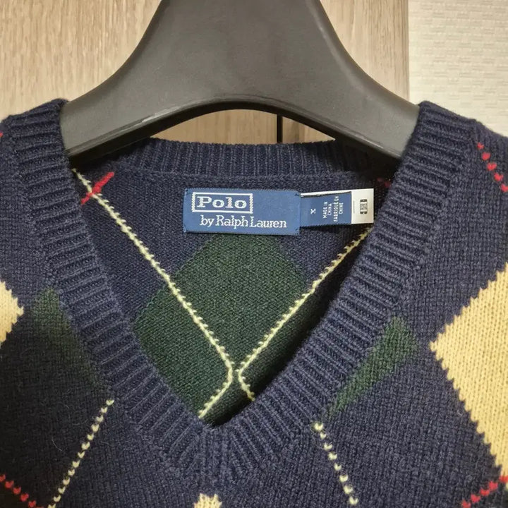 [BUNJANG] Polo Ralph Lauren Argyle V-Neck Knit - Size M / 폴로 랄프로렌 아가일 V넥 니트 m