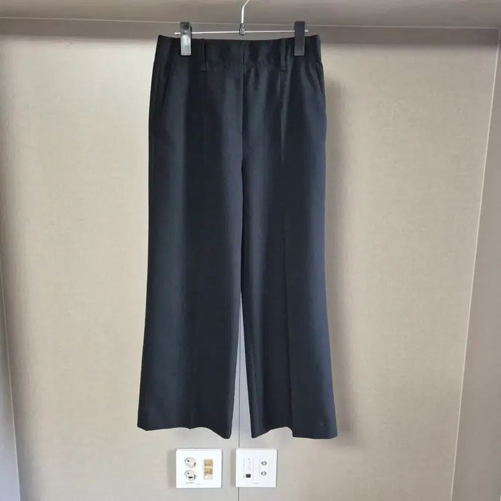 [BUNJANG] System Hanseom 2023 Slim Wide Banding Pants Black / 61-90)시스템 한섬 2023 슬림 와이드밴딩 팬츠 블랙