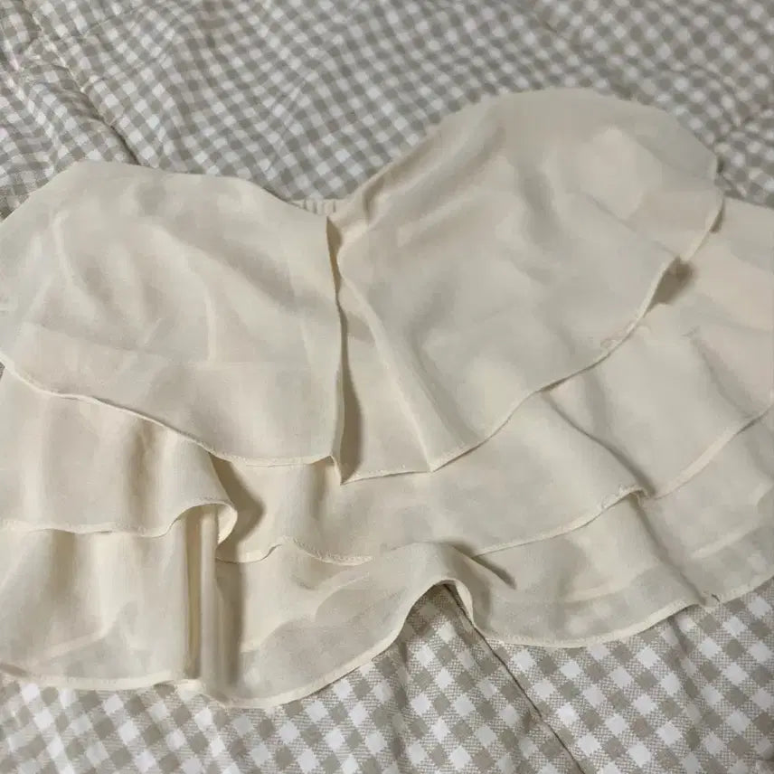 [BUNJANG] Vintage Mori Girl Beige Tiered Skirt / 모리걸 빈티지 에이블리 베이지캉캉치마 하의