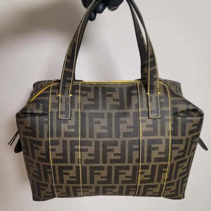 [BUNJANG] Fendi Zuca Spalmati Yellow Stitch Tote/Shoulder Bag / 정품 펜디 가방 주카 스팔마티 옐로우스티치 토트,숄더백 2way
