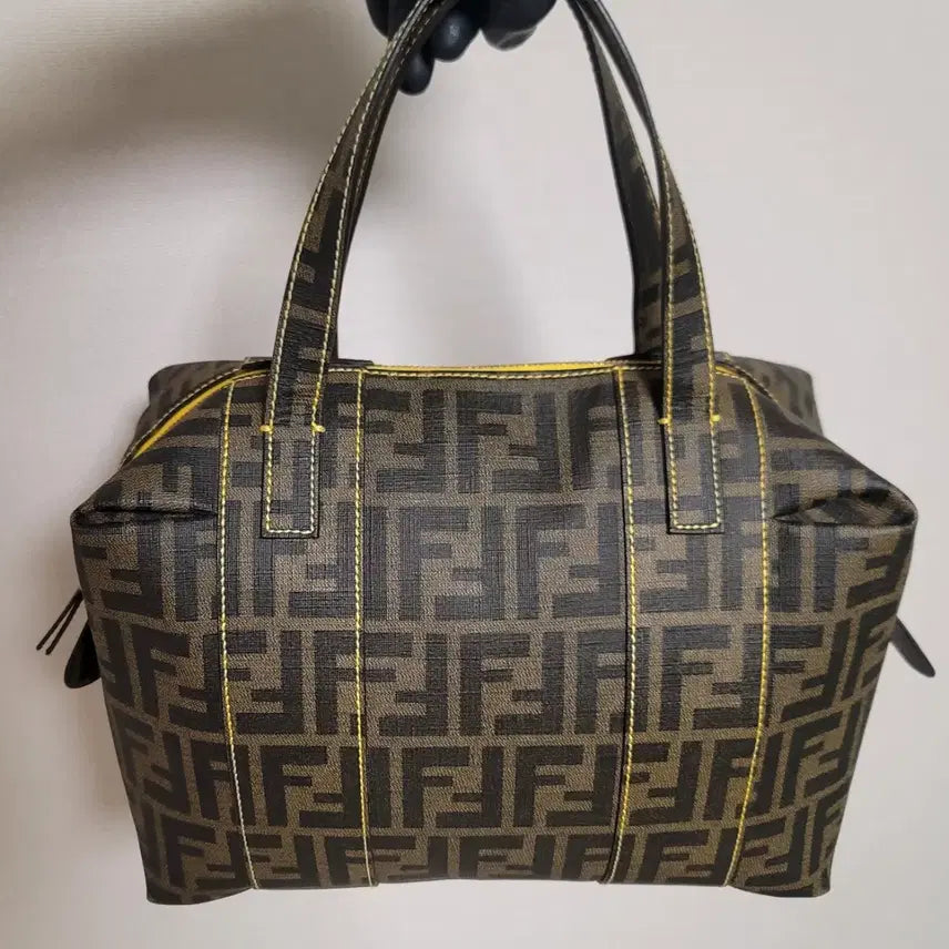 [BUNJANG] Fendi Zuca Spalmati Yellow Stitch Tote/Shoulder Bag / 정품 펜디 가방 주카 스팔마티 옐로우스티치 토트,숄더백 2way