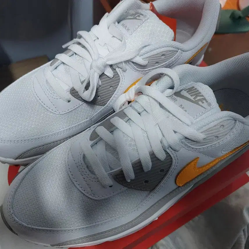 [BUNJANG] Nike Air Max 90 White/Grey/Laser Orange (New, Full Box) - Size 290 / [280,285,290] 나이키 에어맥스 90 (풀박스,새제품)